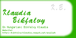 klaudia bikfalvy business card